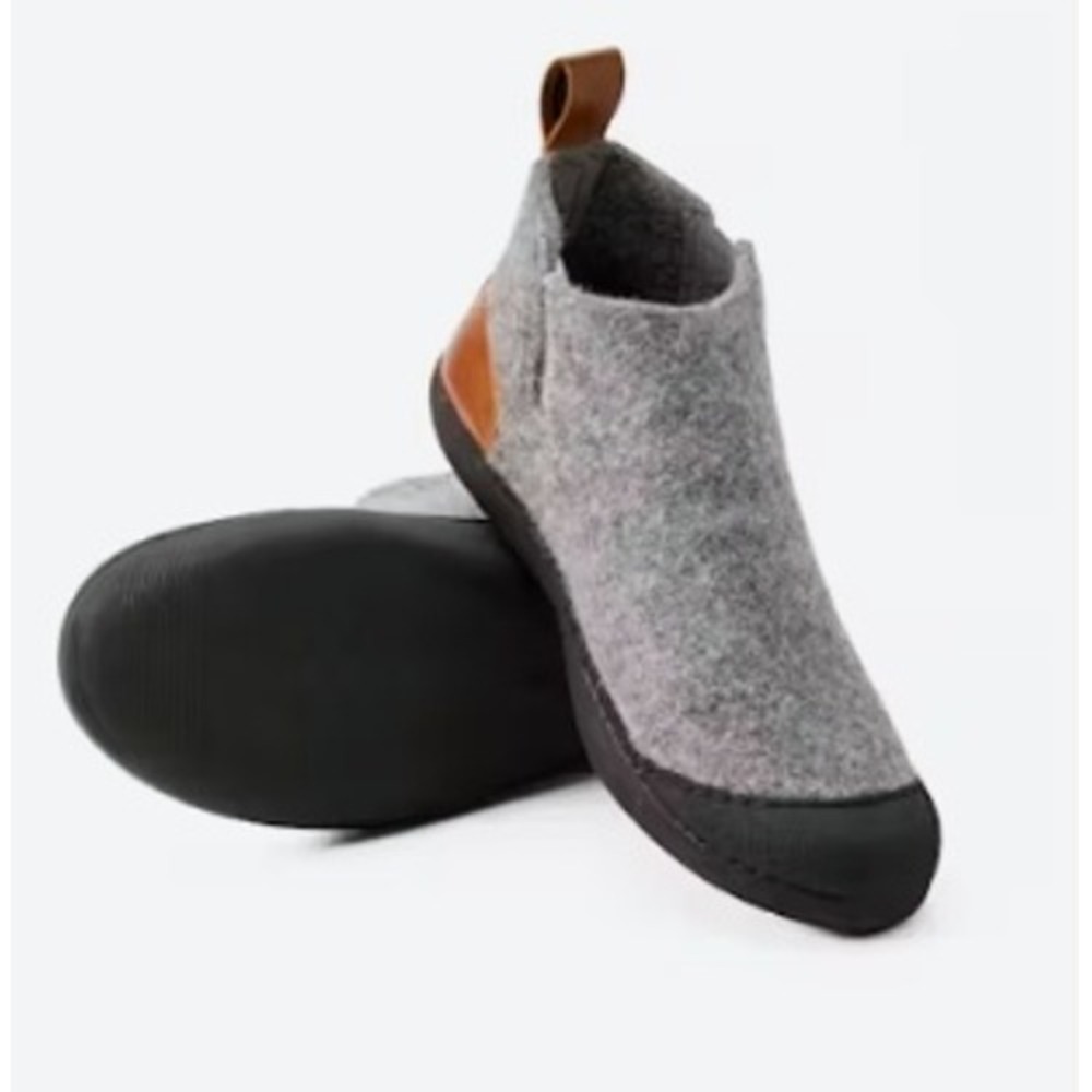 Greys Wool Slipper Boot Felted Wool Rubber Sole Slip On Shoes Mens Loafers 10